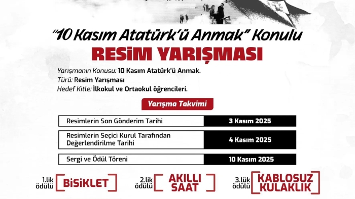 EDİRNE BELEDİYESİ “10 KASIM ATATÜRK’Ü ANMAK” KONULU RESİM YARIŞMASI DÜZENLİYOR